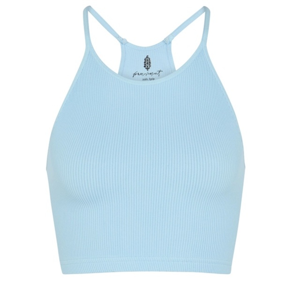 Free people movement tank top blue ribbed